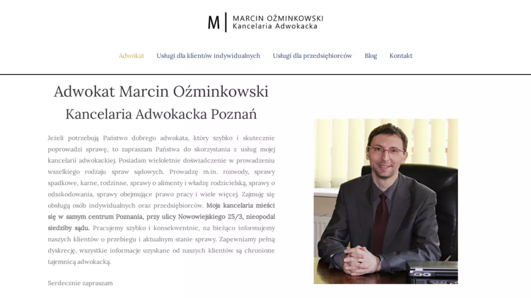Adwokat Marcin Oźminkowski Kancelaria Adwokacka