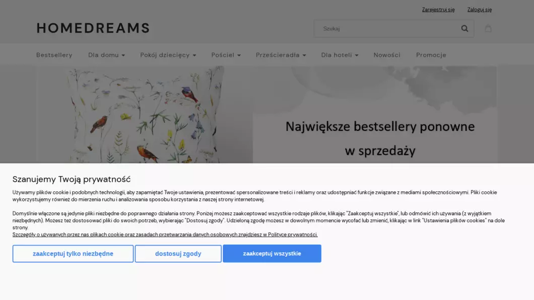 Tekstylia domowe | Sklep internetowy Homedreams